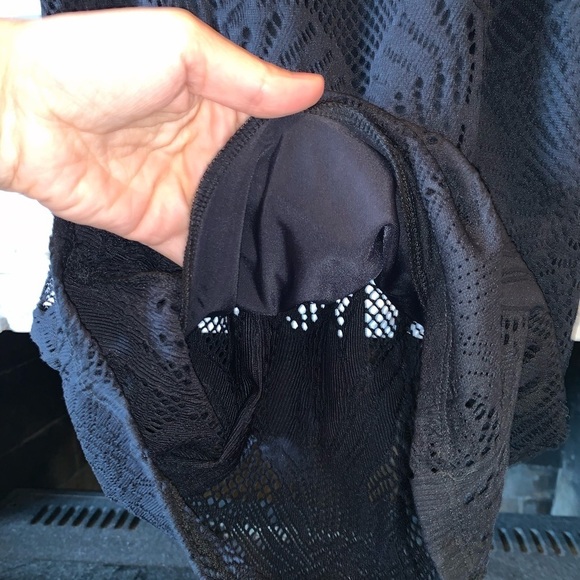 Mara Hoffman Black Lace Mesh Cut Out Bodycon High Neck Sleeveless Mini Dress M - Picture 5 of 7